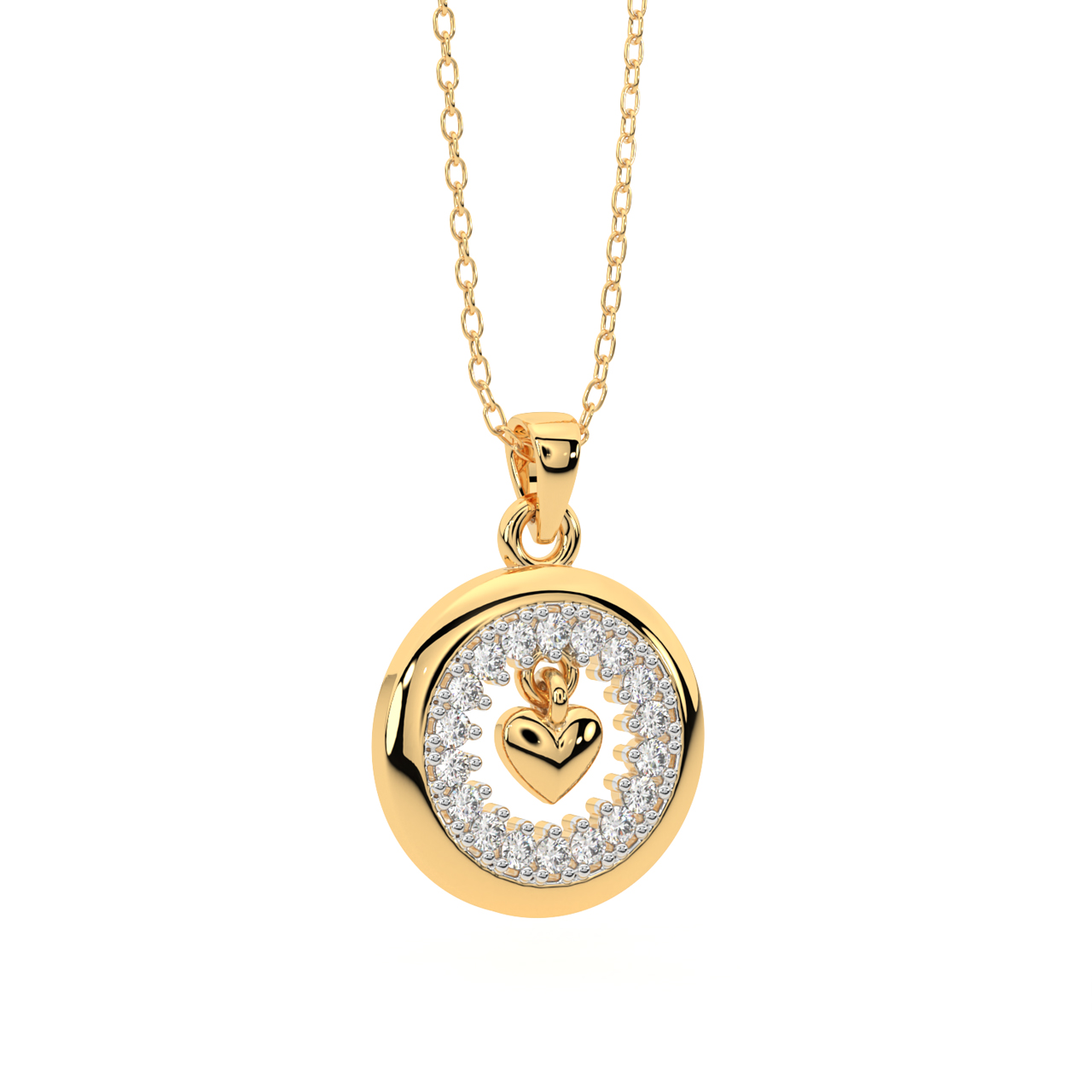 Drop Heart Diamond Pendant